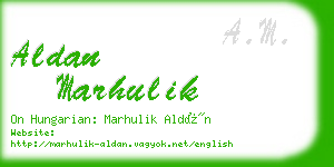 aldan marhulik business card